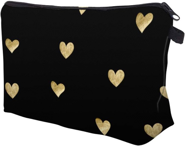 Cosmetic Bag for Women,Loomiloo Adorable Roomy Makeup Bags Travel Waterproof Toiletry Bag Accessories Organizer Liama Gifts Hearts 51356