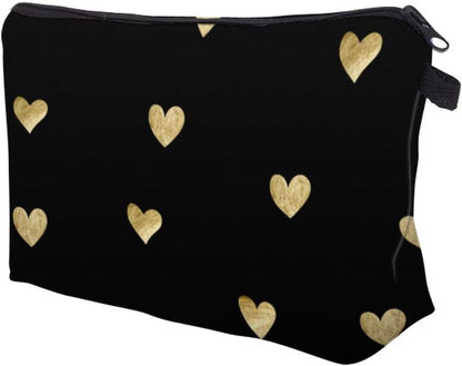 Cosmetic Bag for Women,Loomiloo Adorable Roomy Makeup Bags Travel Waterproof Toiletry Bag Accessories Organizer Liama Gifts Hearts 51356