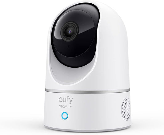 eufy Security Indoor Cam E220, 2K Indoor Surveillance Camera, Pan/Tilt Security Camera, WiFi, Person Detection, Night Vision, Motion Tracking, HomeBase 3 Compatible