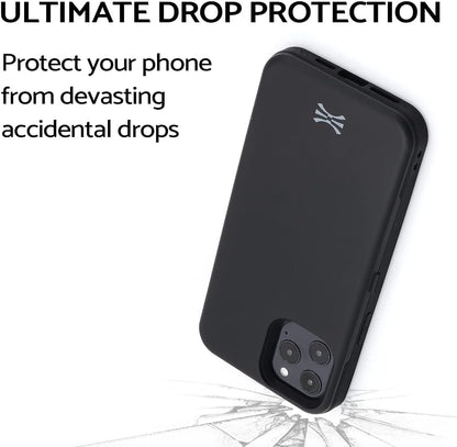 TORU CX PRO for iPhone 12 Pro Max Case Wallet | Protective Shockproof Heavy Duty Cover with Hidden Card Holder & Card Slot | Mirror & Wrist Strap Included - Black