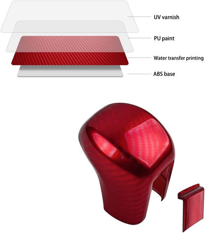 Thenice for 10th Gen Civic Gear Shifting Knob Cover CVT Automatic Transmission Lever Trim Interior Accessories Compatible with Honda Civic 2021 2020 2019 2018 2017 2016 -Red