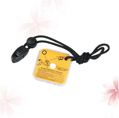 TOGEVAL Survival Mirror Backing Camping Emergency Reflective Mirror Outdoor Retroreflector Light
