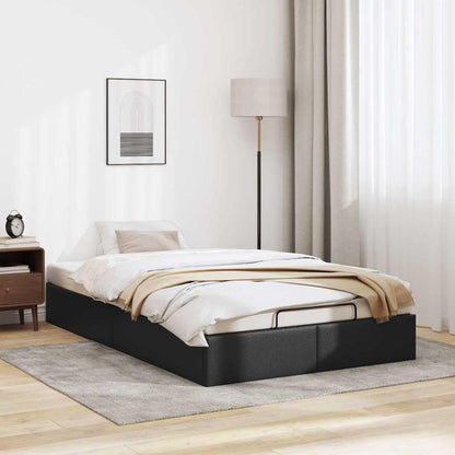 vidaxl King Single Ottoman Bed Frame - Black Faux Leather Storage Bed with Hydraulic Lift Mechanism