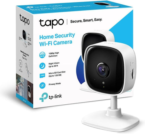 TP-Link Tapo Smart Home AI Security Wi-Fi Camera, Baby Monitor, 1080p, 850nm Night Vision, Motion & Person Detection, Notifications, Two-Way Audio, No hub required (Tapo C100)