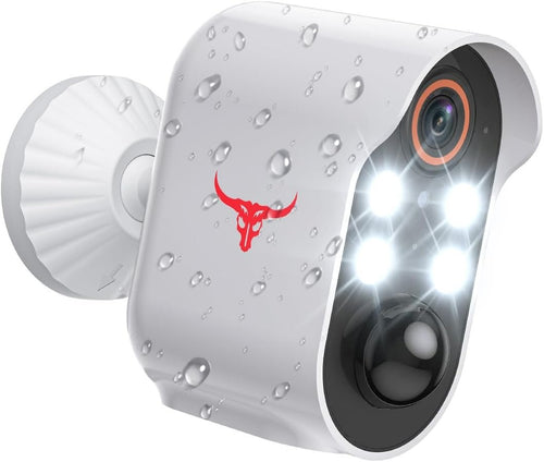 Aiwit 1080p Wireless Security Camera, Indoor/Outdoor Surveillance Bullet Cam, Live View, AI Human Detection, Night Vision, 2-Way Audio, Cloud Storage (4 Spotlights)