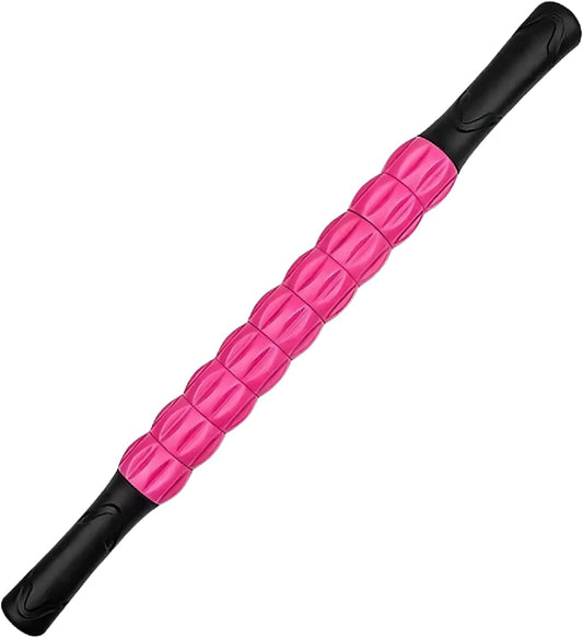 EZONEDEAL Muscle Roller Stick, Massage Roller, Body Massage Stick Release Myofascial Trigger Points Reduce Muscle Soreness Tightness Leg Cramps & Back Pain For Physical Therapy & Recovery (Pink)