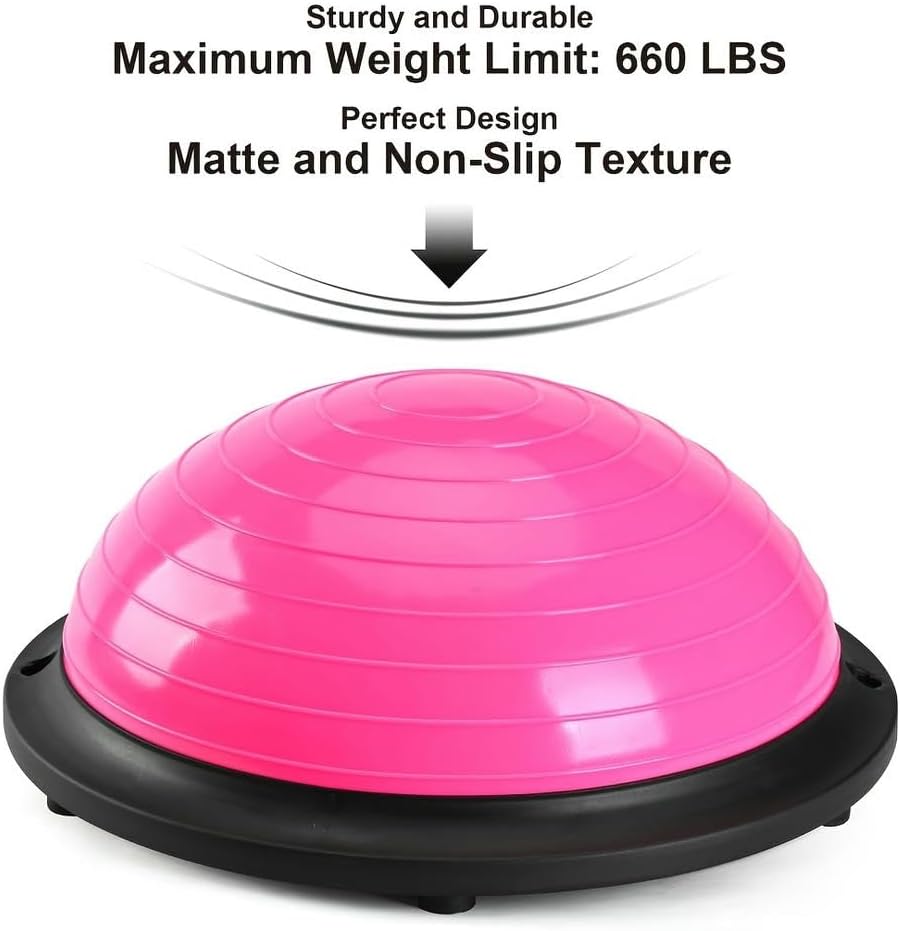 ZBDZSW Palla da Fitness antideflagrante con Fascia di Resistenza, Pompa per Piedi, Allenatore Muscolare del Core Spesso, Yoga, Pilates, Palestra, allenamenti