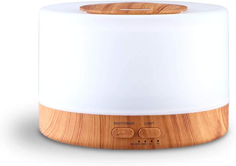 Devanti Aroma Diffuser, 500ml Wood Air Humidifier Purifier Essential Oils Car Airs Freshener Vaporizer Aromatherapy Diffusers Scent Booster Home Office Bedroom Humidifiers Steam, 7 LED Light