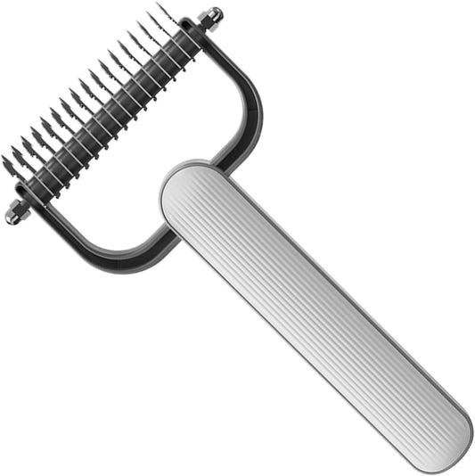 Dog Grooming Combs, Dematting Brush, 6.89x3.86x0.98 inches, Hair Removal Tool, Stainless Steel Detangling Comb, PP Handle, for Pets, Cats, Doodles, Comfortable Grip, Easy Cleaning
