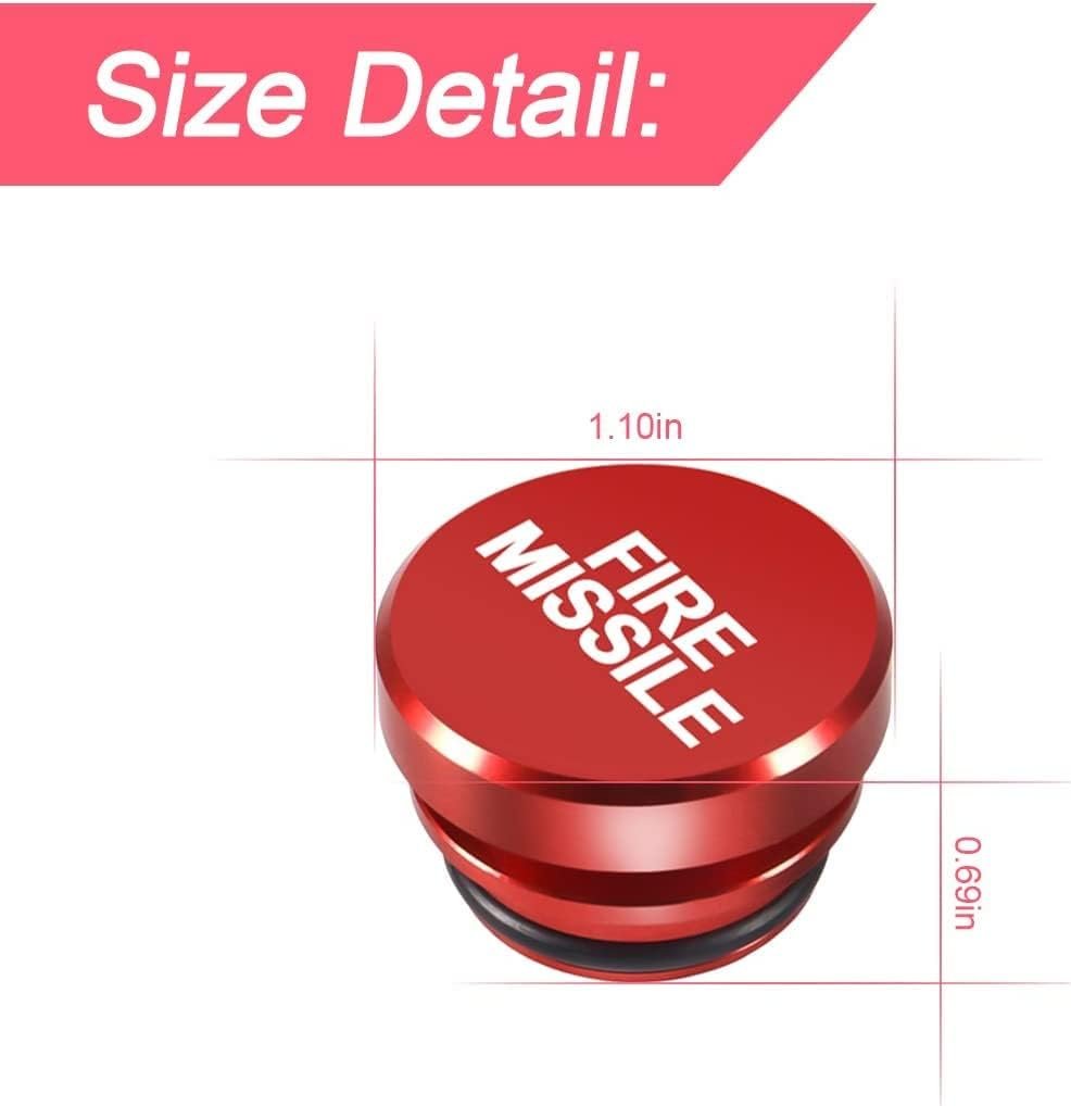 Cigarette Lighter Plug Cover for Car, Dustproof Waterproof Cigarette Lighter Plug, Universal for Most Vehicles, Cars, Boat, RV with 12 Volt Power Source (Red-FIRE Missile)