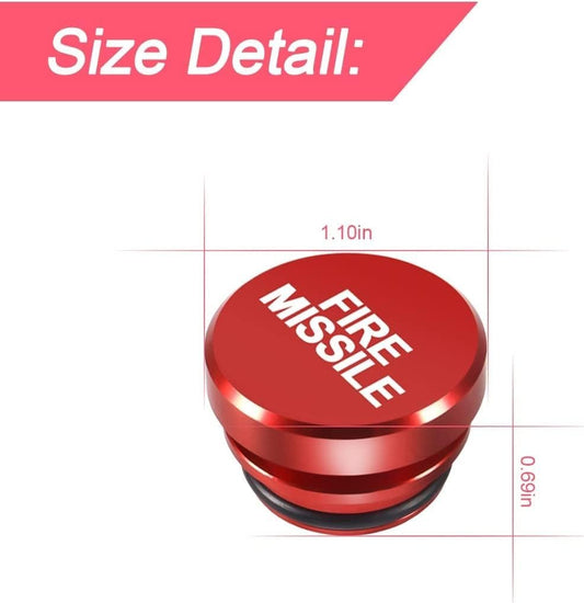 Cigarette Lighter Plug Cover for Car, Dustproof Waterproof Cigarette Lighter Plug, Universal for Most Vehicles, Cars, Boat, RV with 12 Volt Power Source (Red-FIRE Missile)