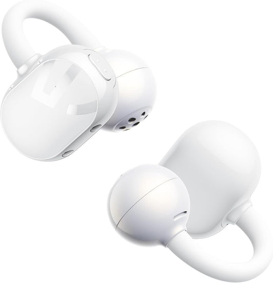 SOUNDPEATS POP Clip Open Ear Earbuds, Bluetooth 5.4 Clip-On Headphones, Lightweight Comfort, AI Call Noise Cancellation with Dual Connection, Immersive Audio Wireless Earbuds, 30H (White)