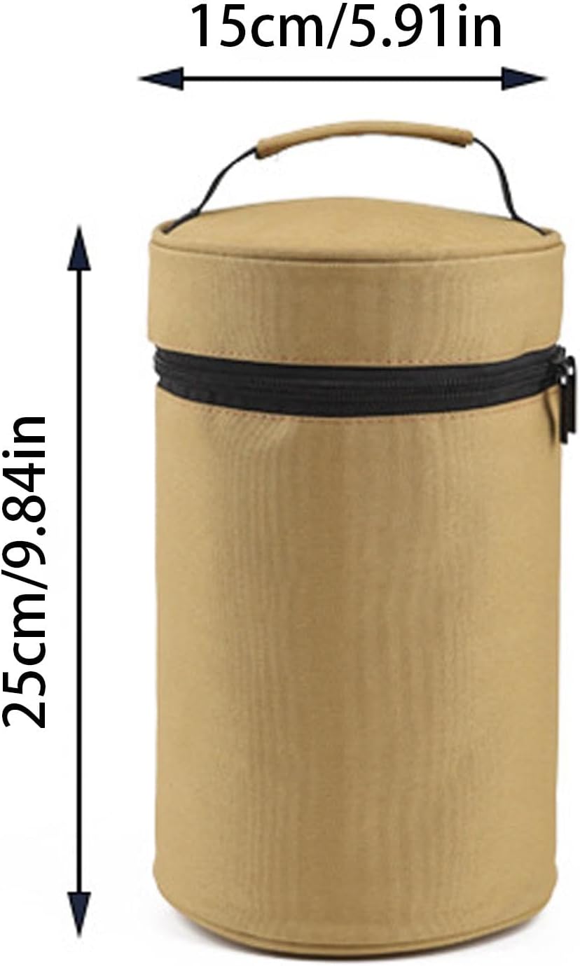 BBQ, Water Resistant Camping, Anti Collision Bag, Camping Cooking Gear, Portable Dinner Set, Travel Plate Carrier, Outdoor Dish Storage, Camping Tableware Bag, Outdoor Cooking Set, Beige Yellow,