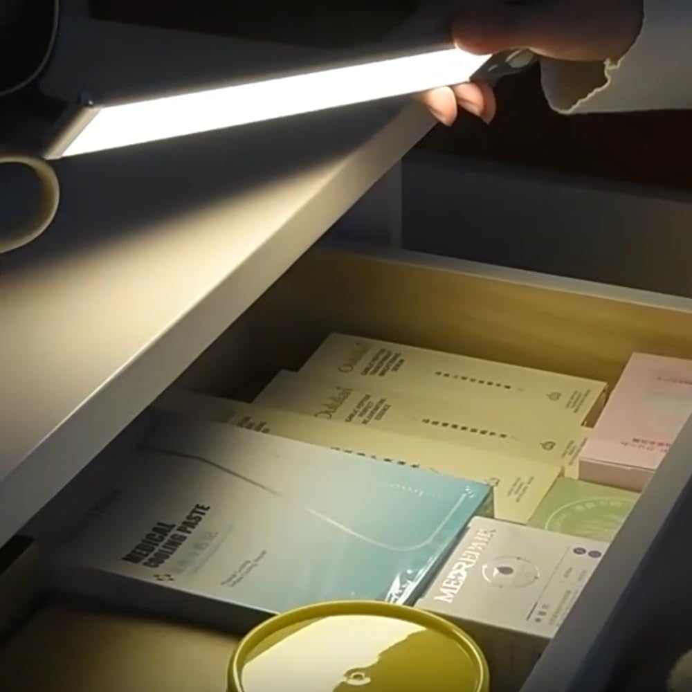 Smart Motion Sensor LED 3.0 New & Upgraded Version, Tiverio Home Motion Sensor Lights, Punch-Free Magnetic Mount Under Cabinet Lighting, Wireless Light for Closet, Kitchen, Hallway (Black, 30 cm