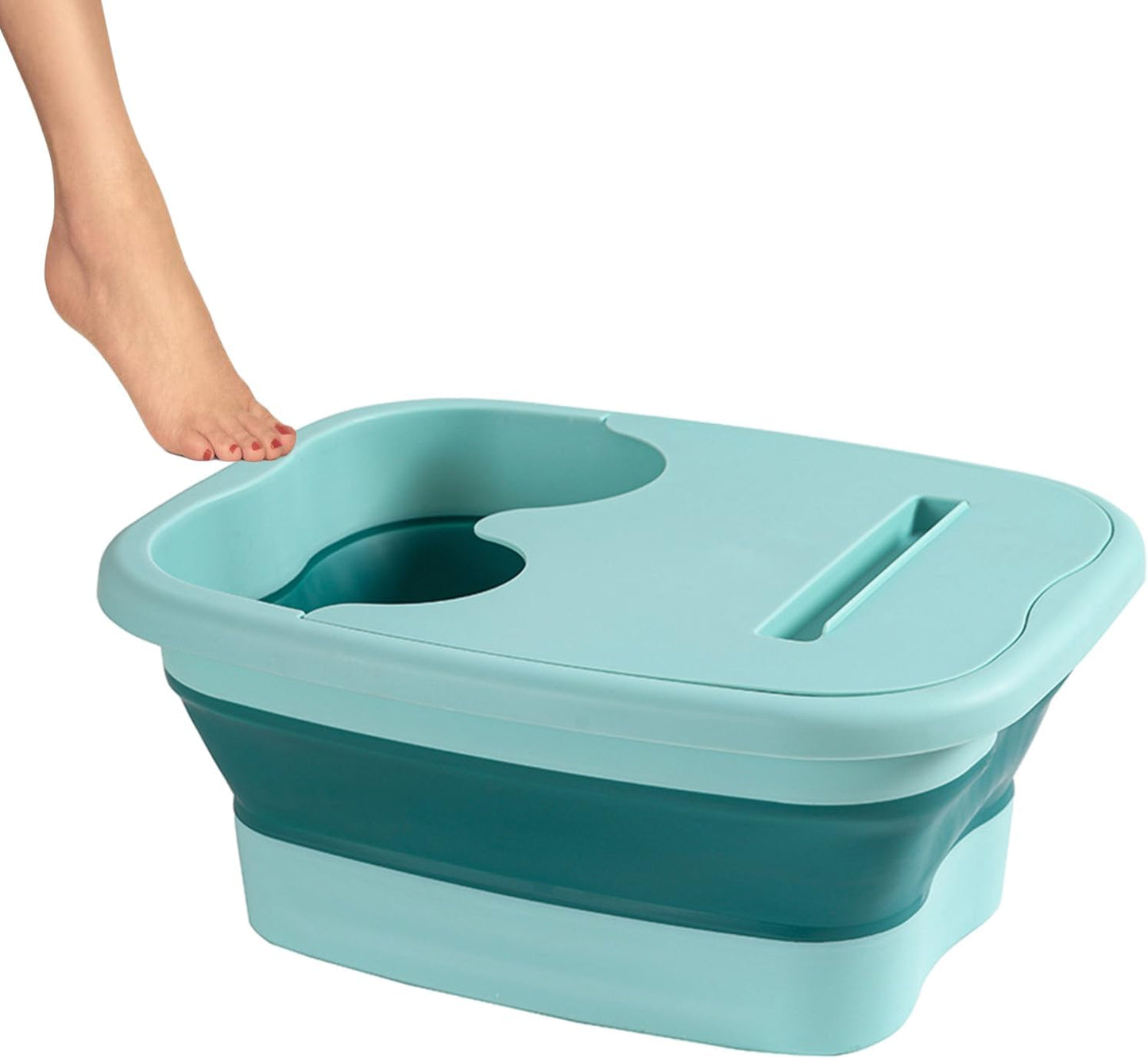 Vasca da bagno pieghevole con rulli massaggianti, vasca da bagno per piedi, con attrezzi per spa, secchio portatile per atleti, viaggi, campeggio, pedicure, casa, spa