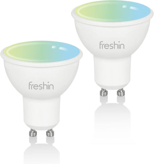 Smart Spotlight FRESHIN GU10 RGBCW WiFi LED Downlight Multicolor Lights Dimmable Changing 2.4Ghz Only, Compatible with Alexa, Google Home, No Hub Required (2)