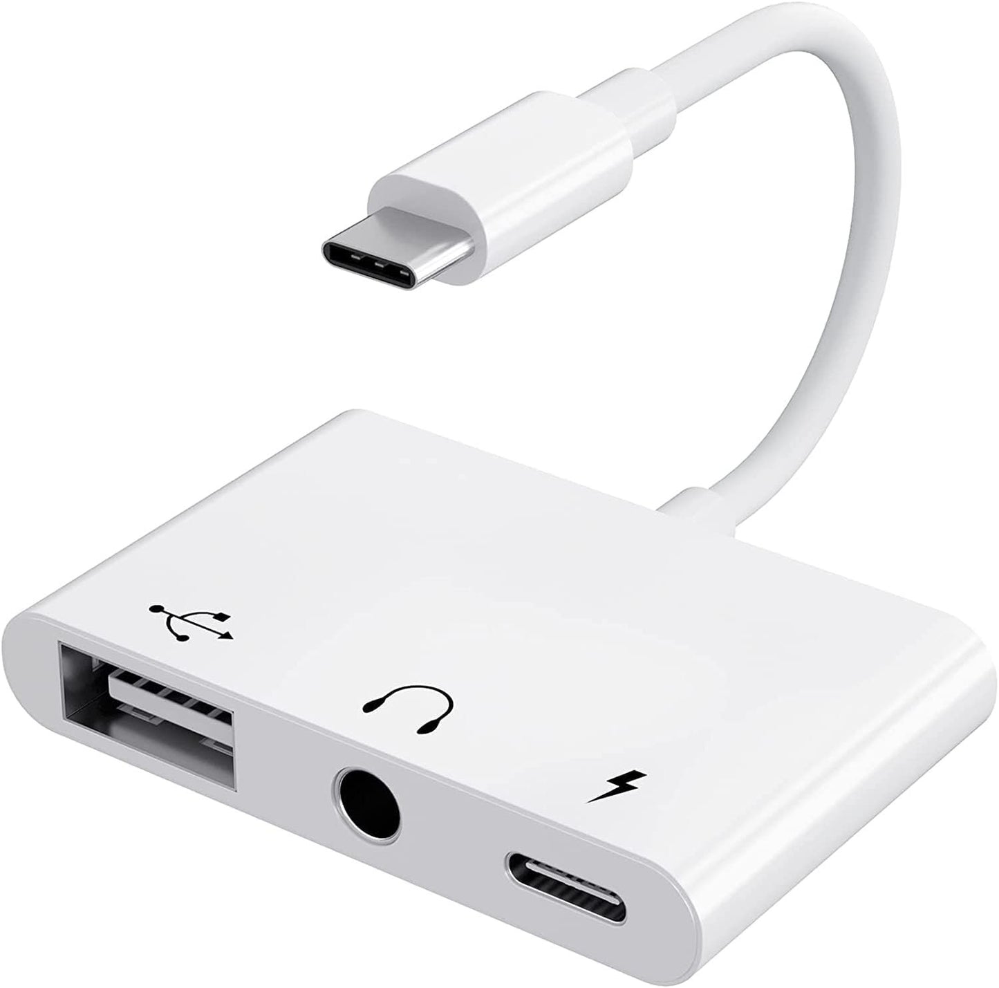 UWECAN USB C to 3.5mm Audio Jack Adapter, 3 in 1 USB C to USB Adapter with USB C to Aux Headphone Splitter and PD 60W Fast Charging for iPhone 15/15 Pro, iPad Pro, Samsung Galaxy Series, Pixel 7/6