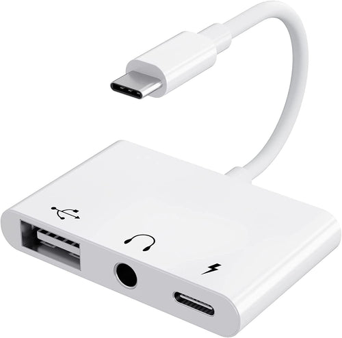 UWECAN USB C to 3.5mm Audio Jack Adapter, 3 in 1 USB C to USB Adapter with USB C to Aux Headphone Splitter and PD 60W Fast Charging for iPhone 15/15 Pro, iPad Pro, Samsung Galaxy Series, Pixel 7/6