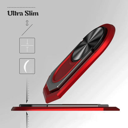 FZZSZS Case for ZTE Optus X Pro 5G (6.52") + Screen Protector Tempered Glass,Soft Gel TPU Silicone Protection Cover with Red Kickstand 360 Ring Holder Black Phone Case