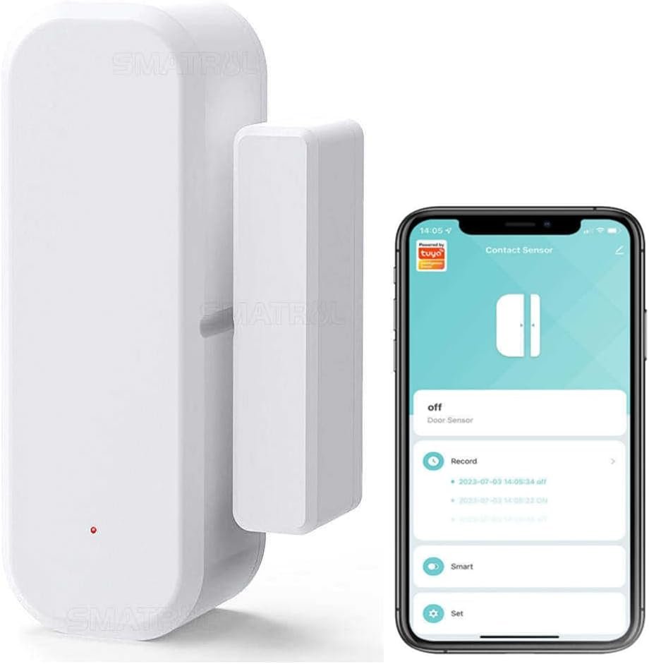 SOLO Smart WiFi Door Window Sensor Real time App Notification Compatible with Alexa Echo Google Home SmartLife/Tuya APP Control No Hub Required (1)