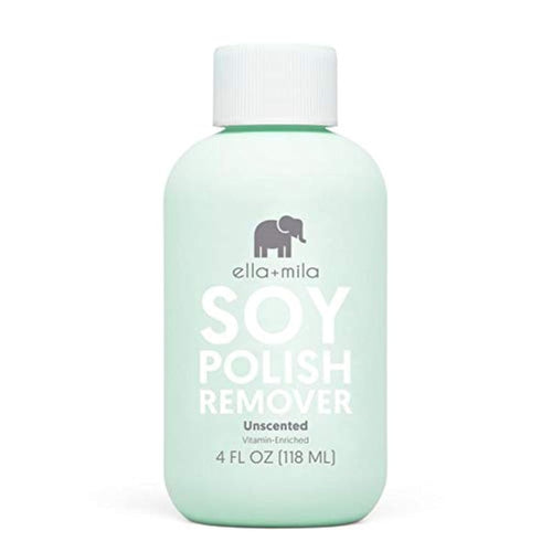ella+mila Soy Nail Polish Remover Non-Acetone Nail Polish Remover - Non-Toxic Fingernail Polish Remover - For Natural Nail Polishes - Unscented & Enriched With Vitamins A, C & E(4 fl oz) Teal