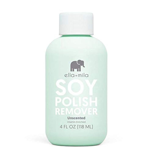 ella+mila Soy Nail Polish Remover Non-Acetone Nail Polish Remover - Non-Toxic Fingernail Polish Remover - For Natural Nail Polishes - Unscented & Enriched With Vitamins A, C & E(4 fl oz) Teal