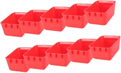 yuksok 10Pcs Cage Cups Bird Feeders Chicken Feeding Watering Feeders Versatile Hanging Poultry Feeding Container for Chicken Poultry