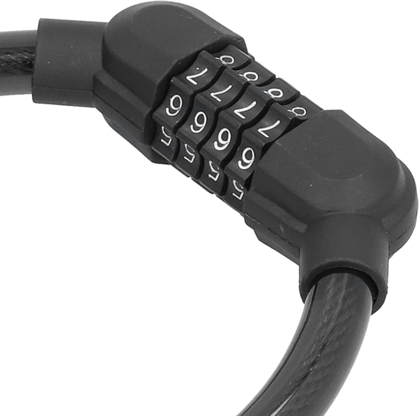 Bike Lock, Bike Locks Cable Bike Lock with ABS Lock 4 Digit Number Steel Cable Bike Lock High Security for Cycling Outdoors (Black)