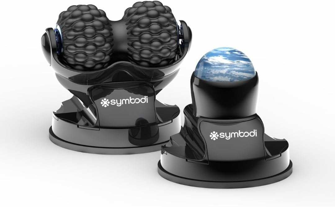 Vertiball Symbodi Recovery Bundle: The Solution for Muscle Relief - Muscle Recovery Massage Ball & Roller Kit, Wall Mountable Suction Cup, and Trigger Point Massager for Pain Relief (Black)