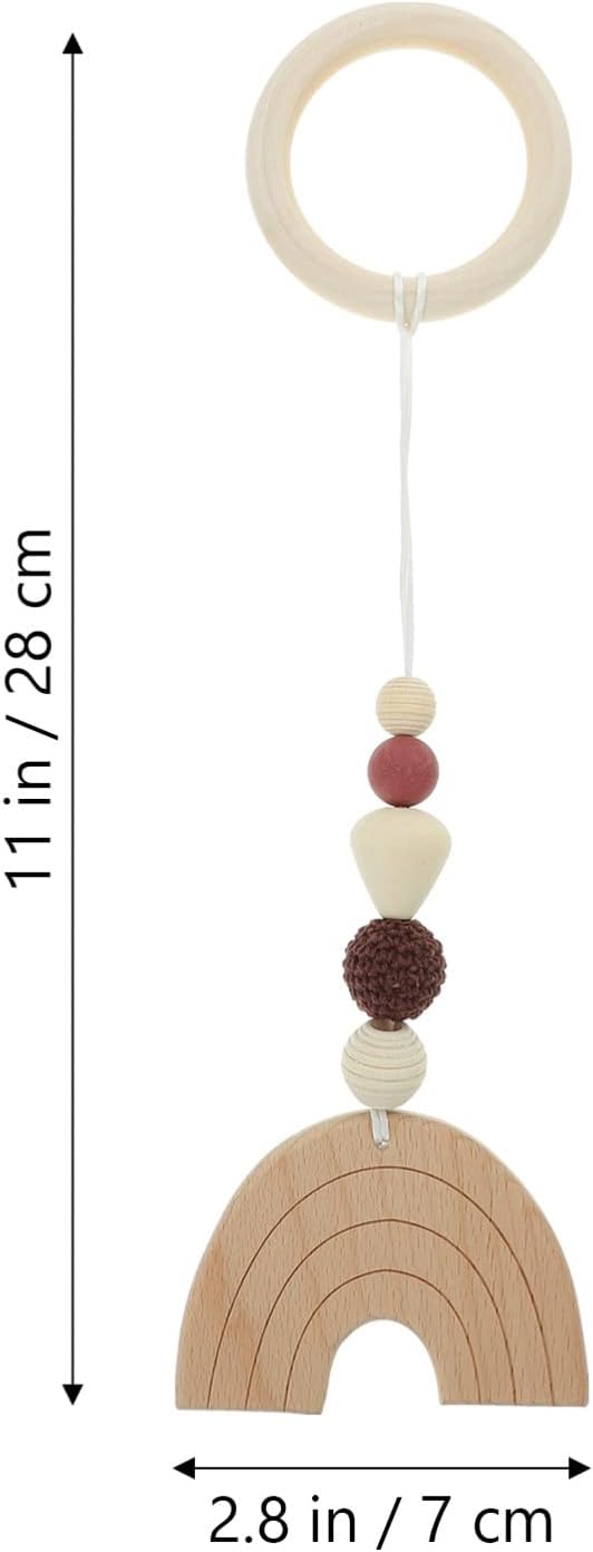 Toddmomy Wooden Baby Gym With 4Pcs Hanging Toys - Sensory Play Gym for Newborns and Toddlers - Nursery Decor