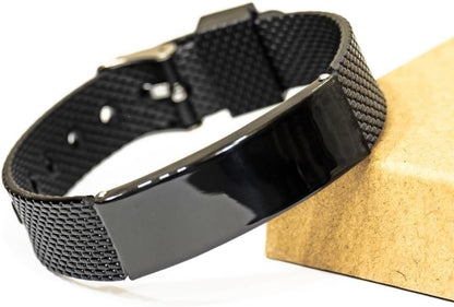 Black Shark Mesh Bracelet for Health and Safety Engineer: Wrestling with a Pig in the Mud - Perfect Idea Gifts for Birthday or Graduation, Inspirational and Unique Design, Stainless Steel, no gemstone