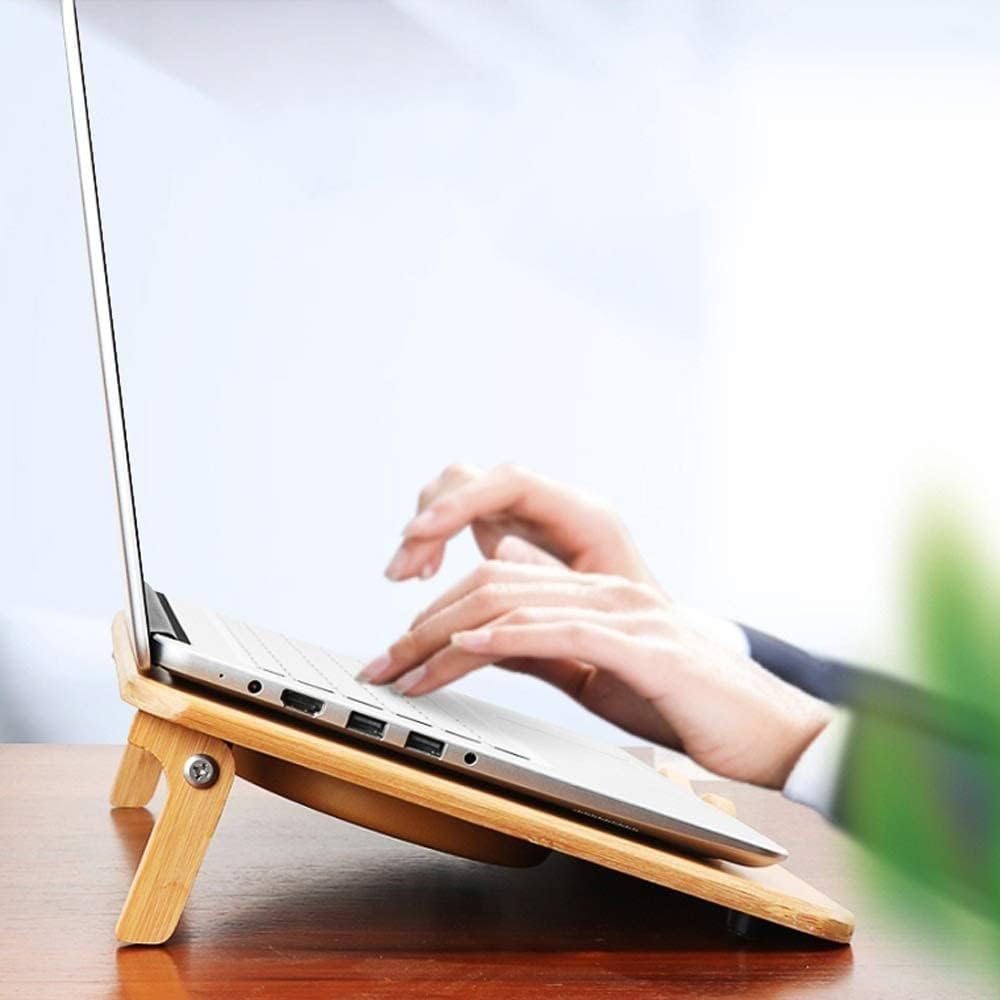 Laptop Cooler Laptop Cooling Pad Bamboo Laptop Stand Cooling Pad Laptop Cooler Pad Laptop Desk Laptop Table with Tilting Angles for Notebooks Laptop Cooling Stand Laptop Cooling Fan (Color : A, Size