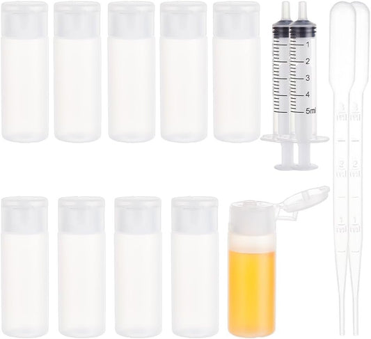 BENECREAT 10 Pack 12ml 0.4oz Travel Essentials Bottle Flip Cap Sample Bottle Travel Accessories Refillable Bottles for Makeup Cosmetic Toiletries Product, Festival Gift
