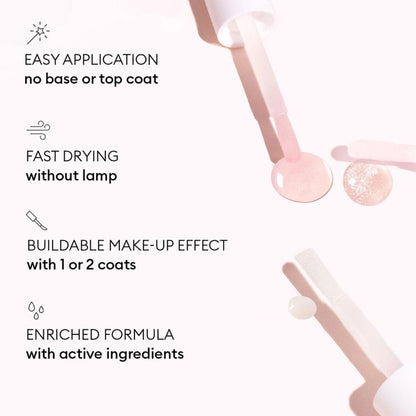Manucurist Active Shine Illuminating & Care Nail Polish - Nail Concealer - No Lamp - Ultra-Shiny 2 in 1 Nude Gel Polish: Nail Strengthener and Growth, Highlighter & Care - Damaged Nails Repair