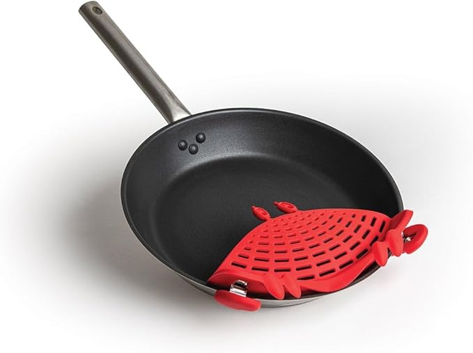 OTOTO Crabby Clip-On Strainer by - Red Crab Pasta Strainer, Noodle Strainer, Cute Kitchen Accessories, Cool Kitchen Gadgets, Food Strainer for Meat