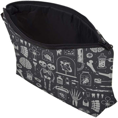 LOOMILOO Cosmetic Bag for Women, Adorable Roomy Makeup Bags Travel Water Resistant Toiletry Bag Accessories Organizer Cute Gifts (Skulls 52254)