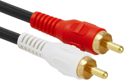 Cmple - 3.5mm Female to 2 RCA Male Stereo Audio Y Cable Adapter, Compatible with TV, Smartphones, MP3 Players, Tablets, Speakers, Home Theater Systems - Mini Plug Headphone Splitter - 6 Inch