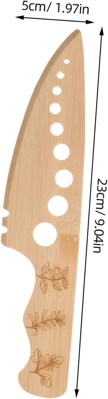 GREENADSCAPE Wooden Herb Peeling Knife Garlic Mincer Remover Cutter for Creases Peeler Herb Tool Defoliator Vegetable Remover Wood Vegetable Remover
