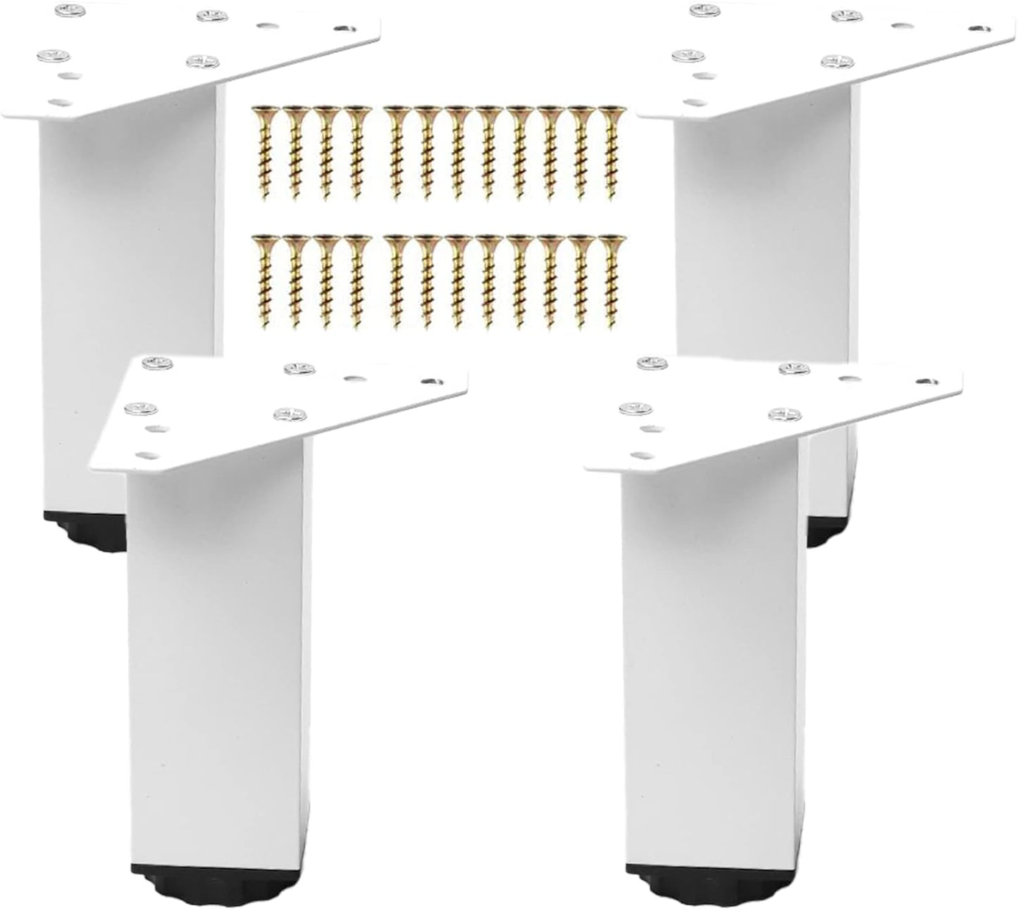 XineYuor 4pcs Adjustable Furniture Feet, 20 cm Furniture Legs, Furniture Legs with Screws, Table Legs for Furniture for Cabinet, Sofa, Table, Bed (15 cm, White)
