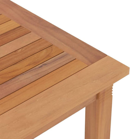 vidaXL Garden Dining Table - Solid Teak Wood Construction, Large Spacious Tabletop, Versatile Design, Easy Assembly and Long-lasting Use for Patio, Deck, Balcony, and Various Outdoor Areas