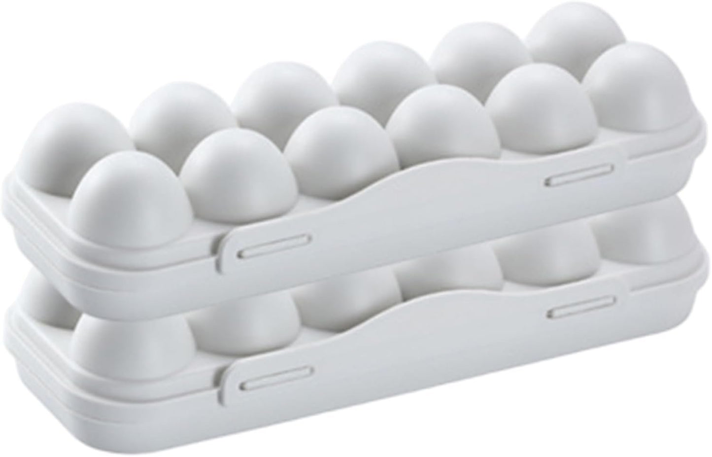 Covered Egg Holders, 2Pcs Reusable Deviled Egg Tray Carrier with Lid, 12 Grid Plastic Storage Container, Stackable Space-Saving Plastic Holder Tray for Kitchen Restaurant