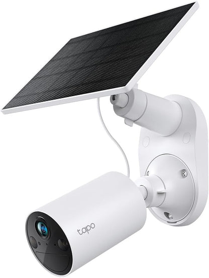 TP-Link Tapo Smart Home Solar-Powered Security Camera Kit, Wireless, 2K 3MP, IP65, Colour Night Vision, Person Detection, Notification, No Hub Required, SD Card Slot, App Remote Control (TC82 KIT)
