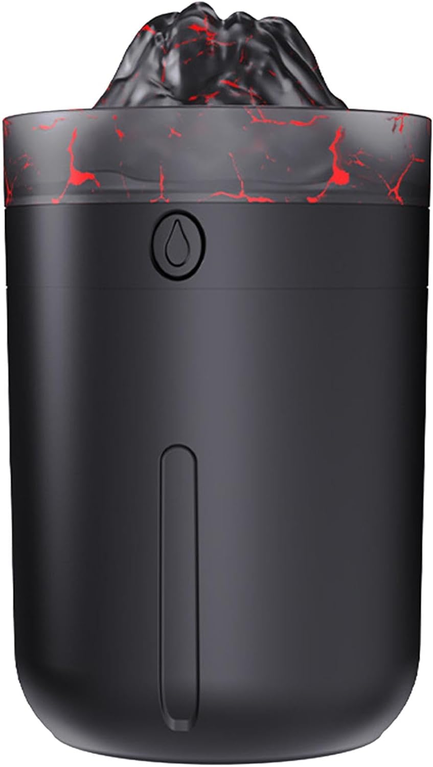 Humidifier For Bedroom,145g Volcano Humidifier, Oil Diffuser Electric With Ambient Light And 2 Fog Modes, Multi-Colored Flame Humidifier With Mist Control Ultrasonic Air Diffuser For Personal Use