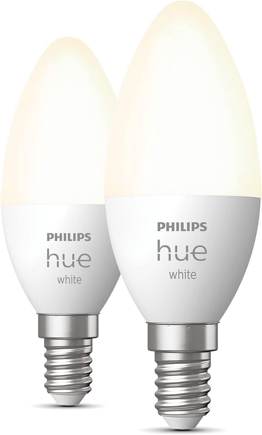 Philips Hue E14 LED Bulb, Warm White (Pack of 2)