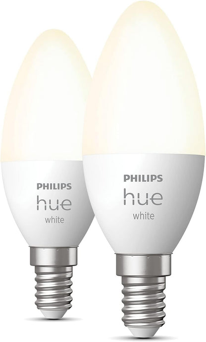 Philips Hue E14 LED Bulb, Warm White (Pack of 2)