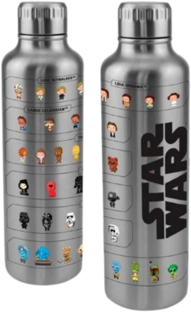 Paladone Star Wars Official Licensed Metal Water Bottle, Gamer and Comic Series Fan Decor and Gift, Disney Desk Accessory for All Ages, Collectors Drinkware with Movie Characters