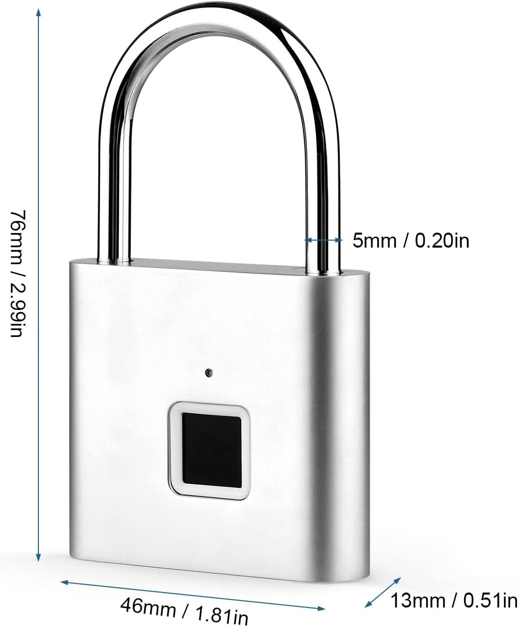 YaSao Smart Fingerprint Padlock Rechargeable Keyless 10 Fingerprints Morse Code Emergency Unlocking Easy Operation IP56 Waterproof Anti-Theft Security Padlock Door Luggage Backpack Lock
