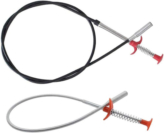 SDTC Tech 2-Pack Spring Pipeline Dredge Hook Cleaner Gripper Grabber Pickup Tool Flexible Drain Clog Remover Retractable Claw Retriever for Kitchen Bathroom Toilet Tub (24inch + 64inch)