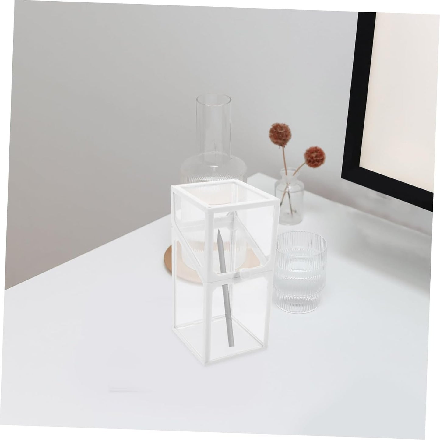 DOITOOL Clear Pencil Box Organizer Capacity Desk Storage Container for School Supplies Transparent Plastic Pencil Case with Lid for Efficient Workspace Organization