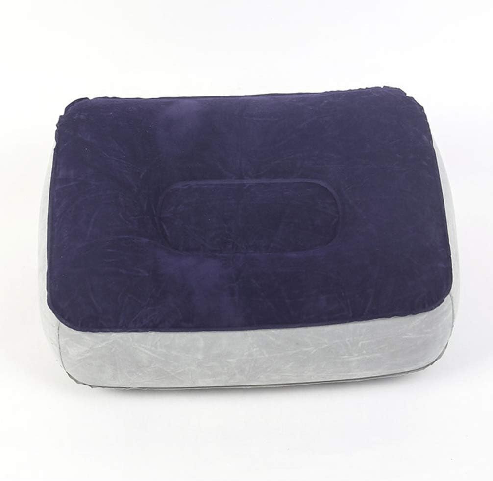 BESPORTBLE 2 Pcs Inflatable Feet Cushion: Inflatable Feet Rest Pillow Flocking Foot Relax Cushion for Airplanes Outdoor Travel (Grey Blue)